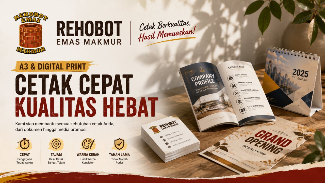 Banner premium Sinar Anugerah A3 dan digital print